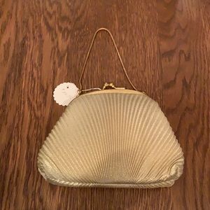 Gold fabric clutch/evening bag